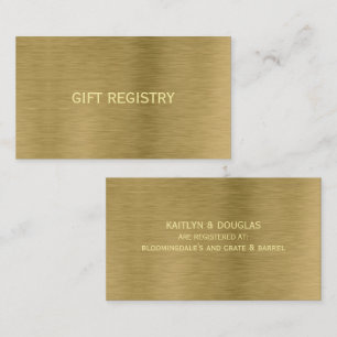Faux Gold Metal Texture Gift Registry Card