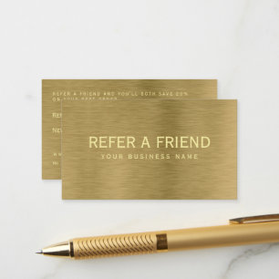 Faux Gold Metal Texture Referral Card