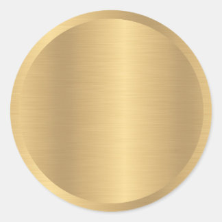 Faux Gold Metallic Look Blank Elegant Template Classic Round Sticker