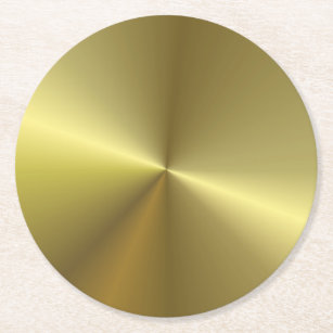 Faux Gold Metallic Look Elegant Blank Template Round Paper Coaster