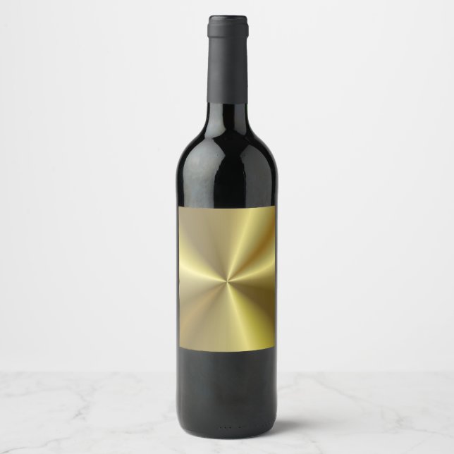 Faux Gold Metallic Look Elegant Blank Template Wine Label (Front)