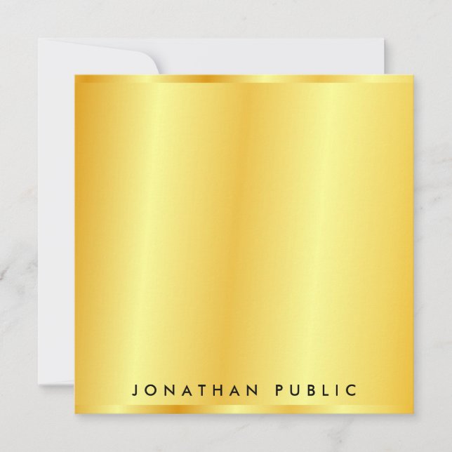 Faux Gold Metallic Look Template Personalized (Front)