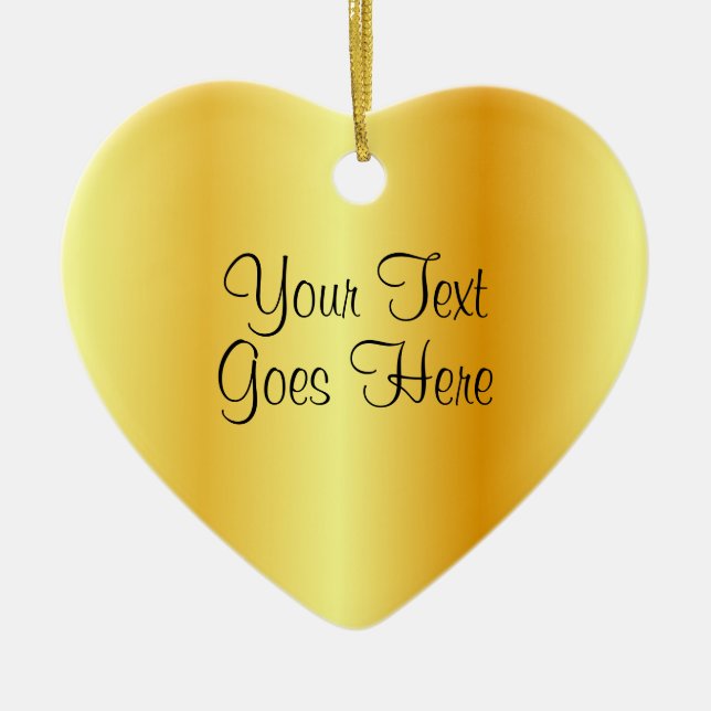 Faux Gold Metallic Look Trendy Handwritten Script Ceramic Ornament (Front)