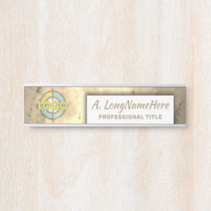 Faux Gold Metallic Luxe Nameplate Executive Office