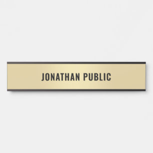 Faux Gold Minimalistic Design Modern Elegant Home Door Sign