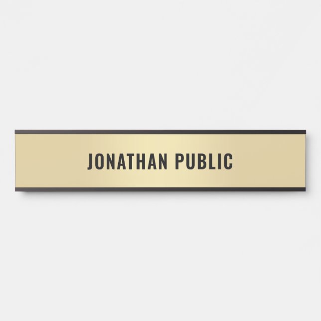Faux Gold Minimalistic Design Modern Elegant Home Door Sign (Front)