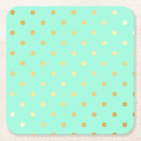 faux gold mint polka dots