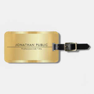 Faux Gold Modern Elegant Glamourous Template Trend Luggage Tag