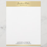 Faux Gold Modern Elegant Handwritten Text Template Letterhead<br><div class="desc">Faux Gold Modern Elegant Handwritten Text Template Letterhead.</div>