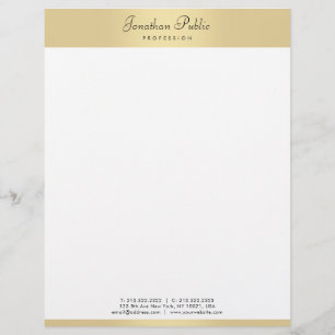 Faux Gold Modern Elegant Handwritten Text Template Letterhead
