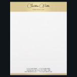 Faux Gold Modern Elegant Template Typography Letterhead<br><div class="desc">Faux Gold Modern Elegant Typography Text Template Letterhead.</div>