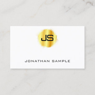 Faux Gold Modern Monogram Professional Elegant Business Card