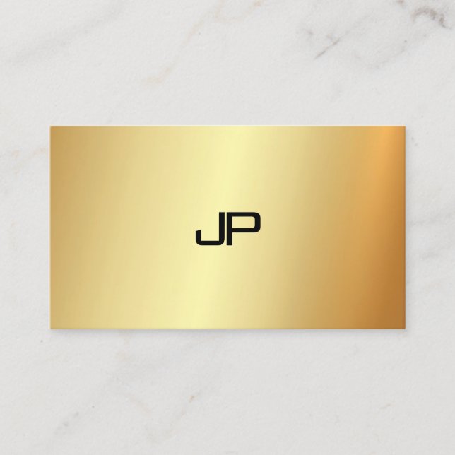 Faux Gold Modern Professional Monogram Elegant Business Card (Front)