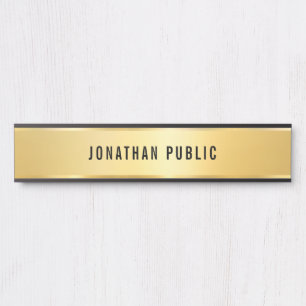 Faux Gold Modern Simple Stylish Template Long Door Sign