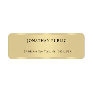 Faux Gold Modern Template Elegant Return Address