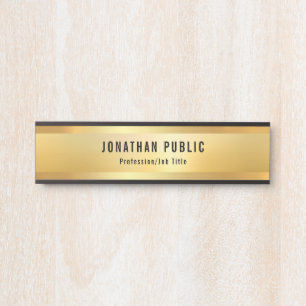 Faux Gold Modern Template Glamourous Trendy Door Sign