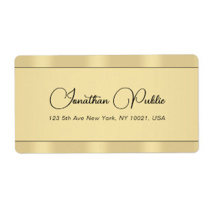 Faux Gold Modern Typography Shipping Address