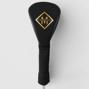 Faux Gold Monogram – Black & Gold Golf Head Cover
