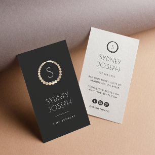 Faux Gold Monogram Necklace Logo Jewellery Business Card