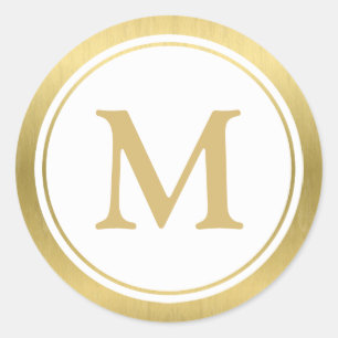 Faux Gold Monogram Sticker