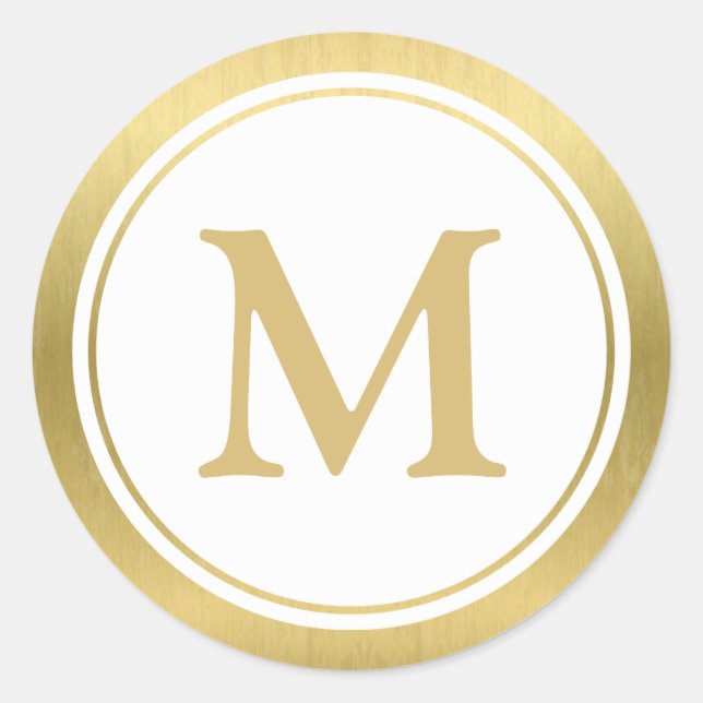 Faux Gold Monogram Sticker (Front)