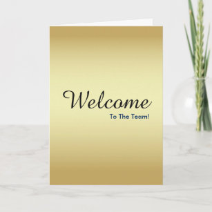 Faux Gold New Employee Welcome Card