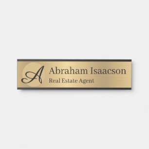 Faux Gold Office Door Sign Name Plate Real Estate