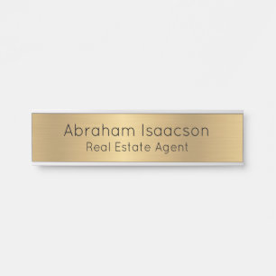 Faux Gold Office Door Sign Real Estate Agent