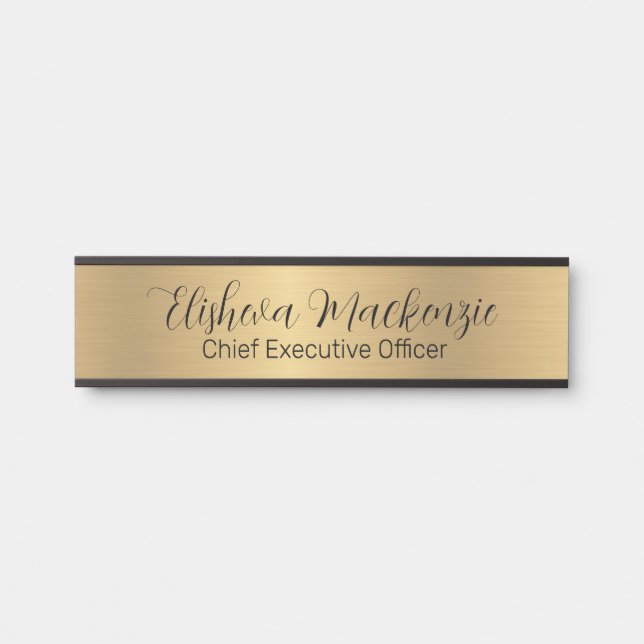 Faux Gold Office Door Sign Signs  Name Plate (Front)