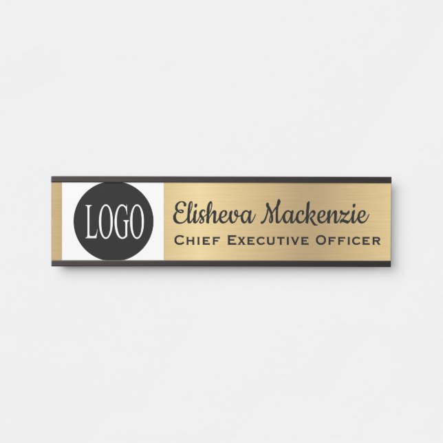 Faux Gold Office Door Sign Signs Your Logo Here (Front)