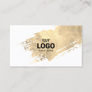 faux gold paint stroke logo business card