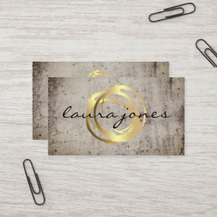 Faux Gold Painted Circle Designer Business Card