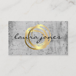 Faux Gold Painted Circle Designer Business Card