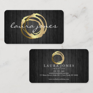 Faux Gold Painted Circle Designer Business Card