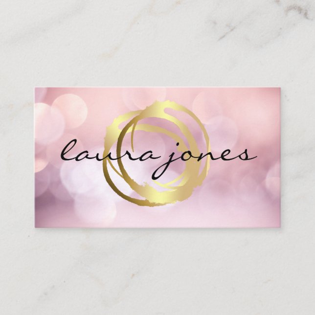 Faux Gold Painted Circle Designer Business Card (Front)