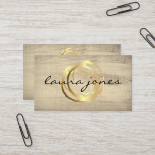 Faux Gold Painted Circle Designer Business Card