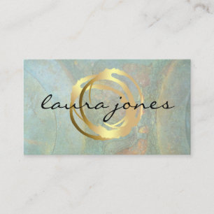 Faux Gold Painted Circle Designer Business Card