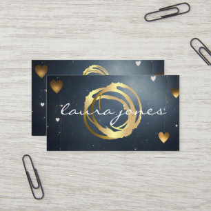 Faux Gold Painted Circle Designer Business Card