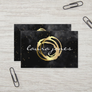 Faux Gold Painted Circle Designer Business Card