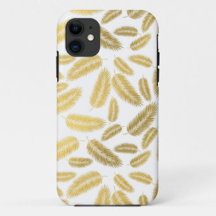 Faux Gold Palm Leaves Pattern iPhone 11 Case