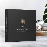 Faux Gold Palm Tree Logo Binder<br><div class="desc">Keep track of your appointments, customer data and more with this chic binder. Design features two lines of custom text in classic white lettering on a charcoal grey background adorned with a tropical palm tree illustration in faux gold foil. Add additional custom text to the spine. Mini size also available...</div>