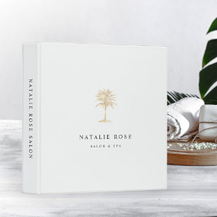 Faux Gold Palm Tree Logo Binder