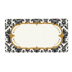 Faux Gold Parties scintillant Damask Floral Patal