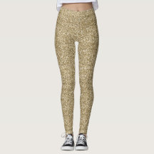 Faux Gold Parties scintillant Design Leggings