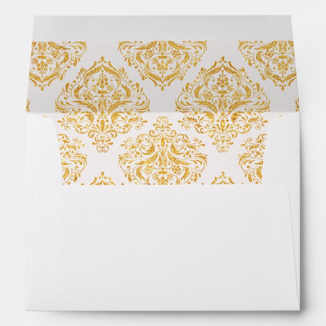 Faux Gold Parties scintillant Flourish - Enveloppe (Dos (Bas))