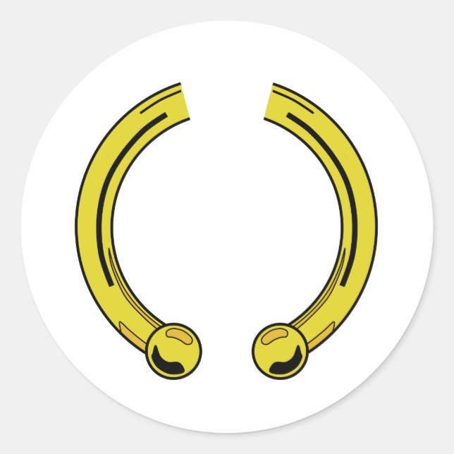 Faux Gold Piecing Classic Round Sticker (Front)