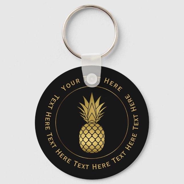 Faux Gold Pineapple Keychain  (Front)
