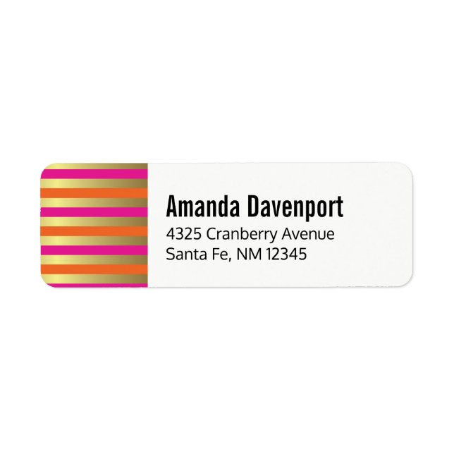 Faux Gold Pink & Orange Gradient Stripes (Front)