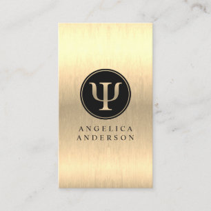 Faux Gold Psychologist Psi Symbol Business Card
