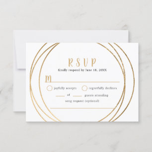 Faux Gold Round Geometric Wedding buffet RSVP